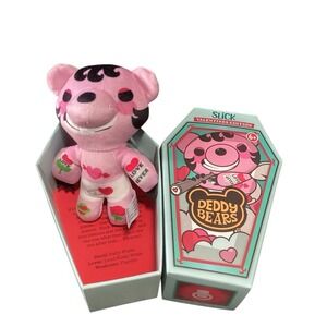 Duddy Bears Slick Valentines Edition Coffin Plush Toy Pink Rose Love 4ever